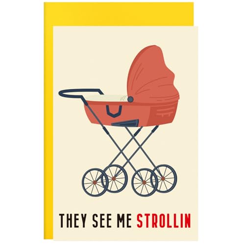 ORYCOOL Tarjeta de baby shower, tarjeta de bebé nueva, tarjeta de bebé recién nacido, tarjeta de bebé (Strollin)