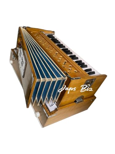 Image of Folding(Portable) Harmonium Total 42 Keys,Deluxe Portable Harmonium, Natural, 2 Reeds, 3.5 Octaves, Coupler with Free Bag