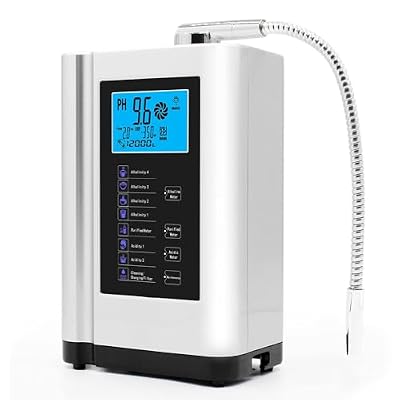 Alkaline Water Ionizer, Up to -600mv Orp, Ph 3.5-10.5 Water Purifier, Home Alkaline Water Filter with 7 Water Settings, 8000 Liters per Filter, Automatic Cleaning, Smart Voice,White-110V