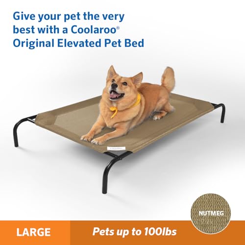 Coolaroo Original Elevated Dog Bed - Breathable Off-The-Ground Pet Bed with Cooling Fabric, Joint Relief & Moisture-Resistant Fabric, 100% Recyclable, Easy Clean, Nutmeg, Large by Coolaroo - Image 2