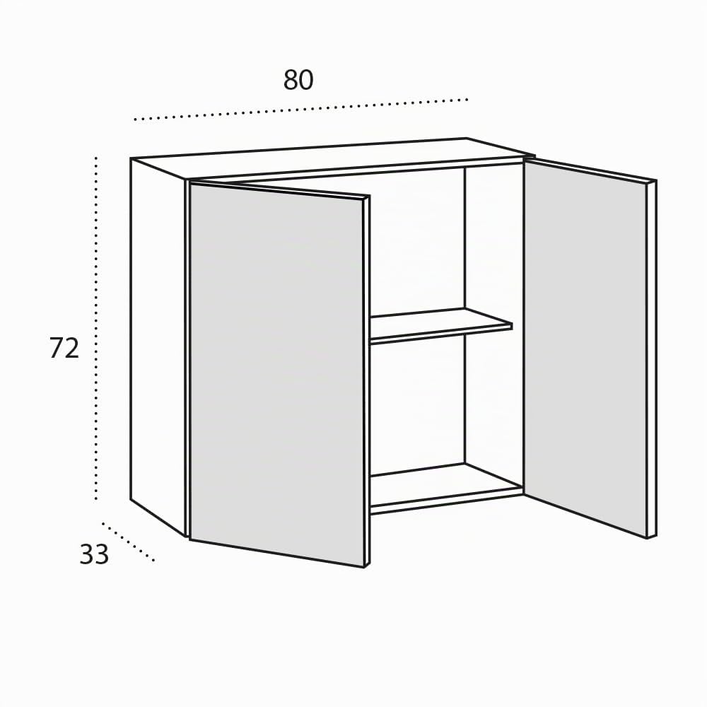 REDÒKASA Pensile per cucina componibile da 80 cm con 2 ante linea MAKA, realizzata in legno 100% MADE IN ITALY (Tortora)