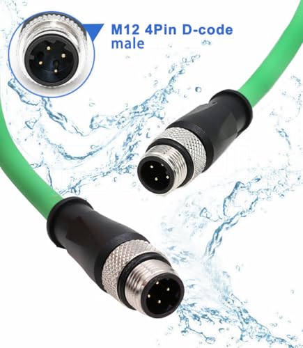 Cable Ethernet M12 4Pin D-Code macho a macho Cat5 Shielded 2M miniatura 4