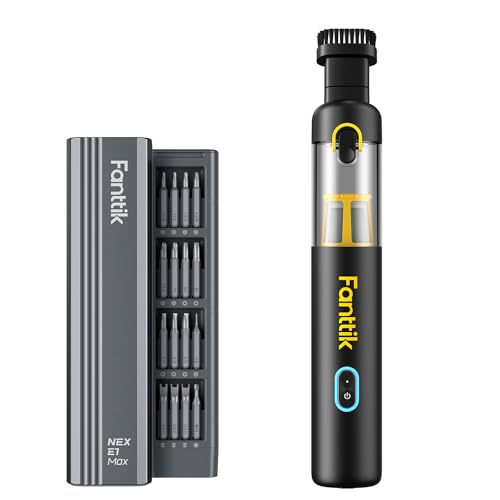 Fanttik E1 Max 3.7V Mini Electric Screwdriver and Fanttik Slim V8 Apex Car Vacuum, 19000PA High Power, 4 in 1