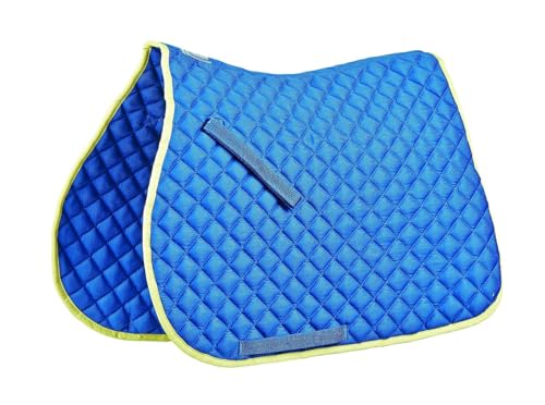 Roma Contrast Binding All Purpose Saddle Pad (Cadet Blue/Sunshine)