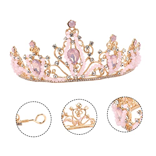 Abaodam 3 Peças Coroa Infantil Rosa Flor Concurso Coroas De Aniversário Para Mulheres Tiaras Coroas