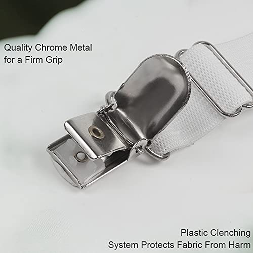 Leben Verstellbare Bettlakenspanner mit Metallclips, 12Pcs Elastische Lakenspanner für Bettlaken, Matratze, Bügelbrett und Sofa (12 Pcs-Weiß) - Image 5