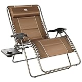 TIMBER RIDGE XXL Oversized Zero Gravity Chair, Full Padded Patio Lounger with Side Table, 28” Wide...