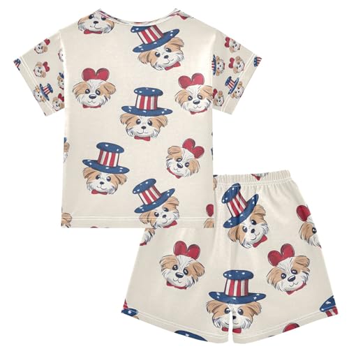 senya Dog Head Hat P Summer Pajamas Set Short Cotton Sleepwear 2 Piece2