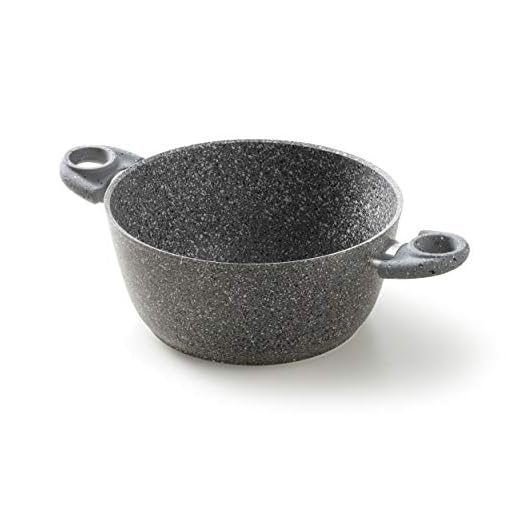 Accademia Mugnano | Linea Cuore di Pietra | Casseruola con 2 Manici | Antiaderente ed Antigraffio | Diametro cm.20