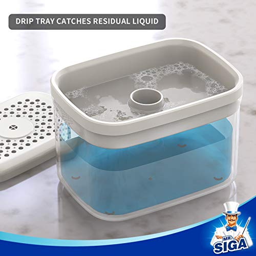 Image of MR.SIGA Dish Soap Dispenser with Sponge Holder for Kitchen, White