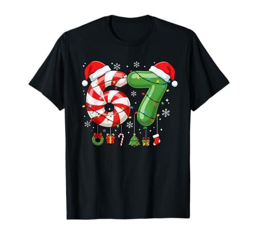 67 Christmas 6 7 Meme Pajamas Six Seven Gen Alpha Slang T-Shirt