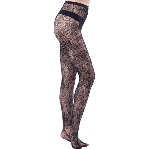Image of Fishnet Stockings Lace Patterned Tights High Waist Pantyhose Fishnets for Women