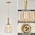 FALINNEAD Pendant Light Fixture Amber Glass Kitchen Lighting 7.87" Modern Hanging Pendant Lights for Island Dining Room Bedroom