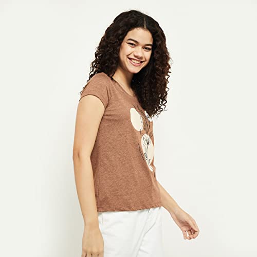 Image of Max Women's Printed Round Neck Regular Fit T-Shirt