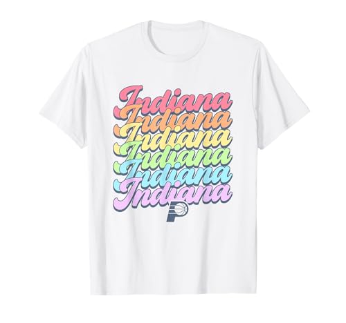NBA Indiana Pacers Pastel Rainbow Pride Stack T-Shirt
