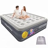 OlarHike Air Mattress Queen with Built in Pump, Inflatable Mattress Blow up Mattress, 18' Colchones Inflables Foldable Air Bed for Guest & Home, Ideal for Camping, 700lbs