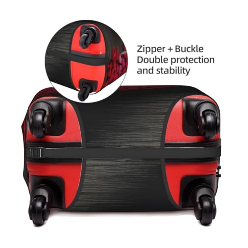 Falling Red Hearts Tsa Approved Luggage Cover For 18-32 Inch Suitcases Scratch-Resistant Stretch Luggage Cover4