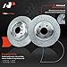 A-Premium 13.23 inch(336 mm) Rear Drilled and Slotted Disc Brake Rotors + Ceramic Pads Kit Compatible with Select BMW Models - E90 330i/330xi/, E92 335d/335i/335i xDrive/335is/335xi, E84 X1, 6-PC Set