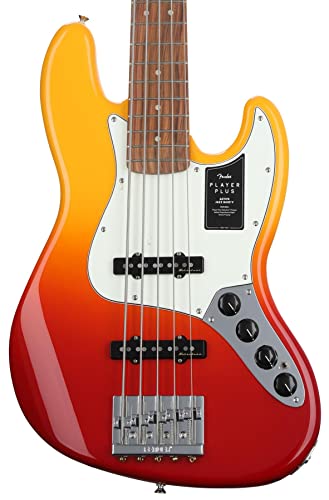 Fender Player Plus 5-String Jazz Bass, Tequila Sunrise, Pau Ferro Fingerboard #TOP7
