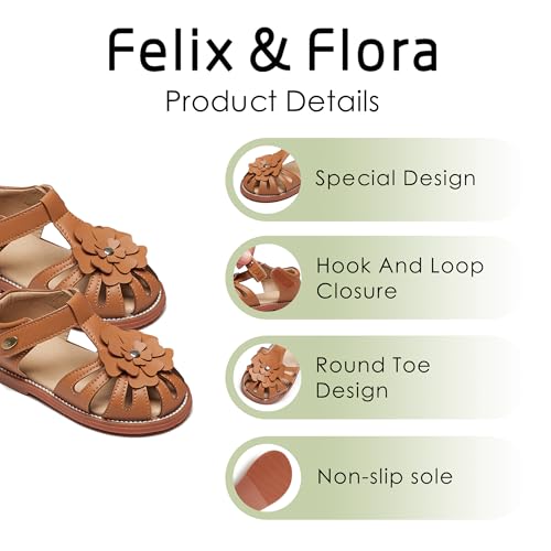 Image of Felix & Flora Toddler Girls Sandals Flower Girl Shoes Soft Rubber Princess Flat Shoes