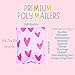 6x9 Designer Poly Mailer 100 Pack Heavy Duty Polymailers Waterproof Self Seal Shipping Bags Packaging for Small Business Large Mailing Envelopes Bulk Tear Resistant Packaging Pink Hearts