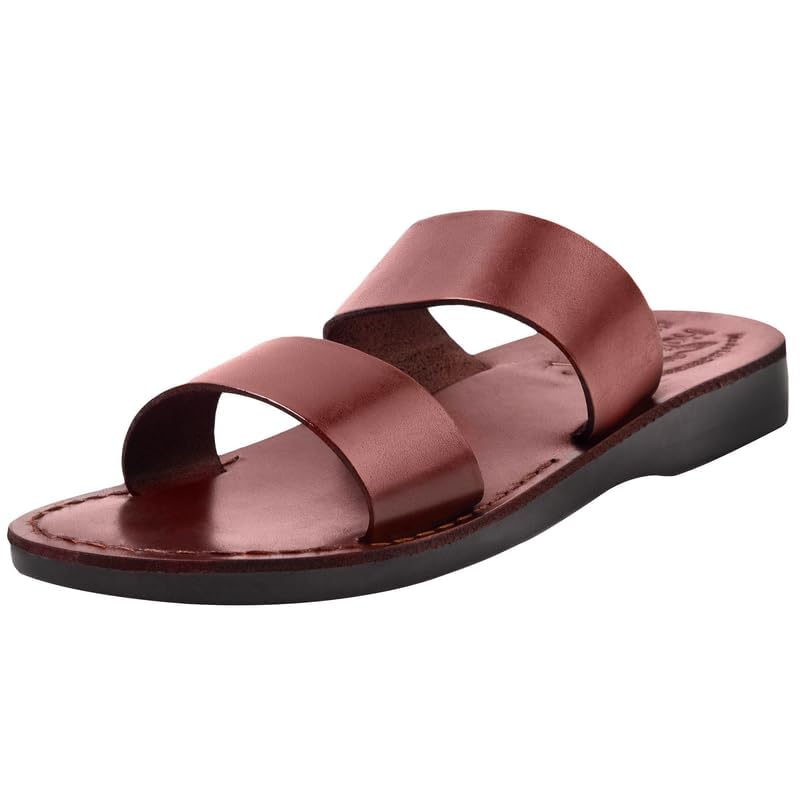 Holy Land Market Men/Women Biblical Jesus Leather Sandals/Slides From Jerusalem (Good Shepherd I)2