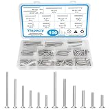 Yinpecly 100 PCS Machine Screws, #6-32#8-32 Phillips Flat Head Electricians Screw Kit 304 Stainless Steel Outlet Screws for Wall Plate Switch, Receptacles Mounting Screws