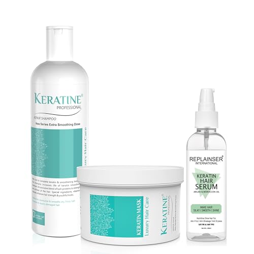 Image of Keratin Professional Keratin Post Treatment Shampoo & Conditioner | Sulphate & Paraben Free | For Keratin Treated Hair | Smoothens, Repairs & Adds Shine | Salon Quality Keratin Hair Care Combo (500ml pack of3)