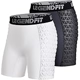 Legendfit Girls Youth Softball Sliding Shorts Padded Compression Underwear for Baseball Football Lacrosse - 2 Pack