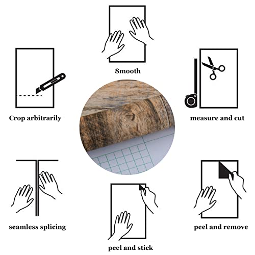 Product Image 17.71''×236.2'' Wood Wallpaper Self-Adhesive Shiplap Peel And Stick Wall Paper Removable Home Decorative Faux/Distressed Wooded Grain Vinyl Film Roll Furniture Wall Covering #TOP4