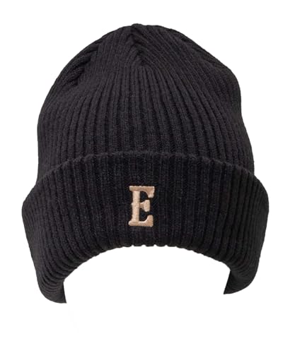 [エドウィン] ニット帽 メンズ リブ編み ワンポイント ロゴ 刺繍 ニットキャップ 帽子 ブラック:F