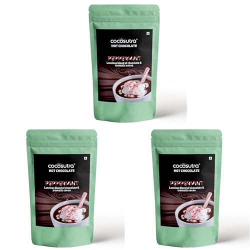 Image of Cocosutra Peppermint Drinking Chocolate Mix, 100g | Hot or Cold | Gluten Free | Serves 5 Cups (Pack of 3)