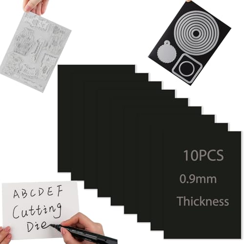OTCRAFT 10PCS Multi-function Magnetic Storage Cards;Die and Stamp Storage Magnetic PanelsDouble-sided White on one Side Surface Used as a Writing Boardstoring Stamps(5x6.875‘’ Thickness 0.9mm)