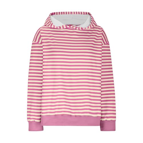 Moletom feminino superdimensionado, gola redonda, franzido, estampado, listrado, solto, suéter, pulô
