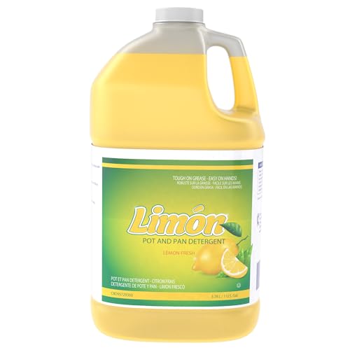 Image of Diversey Limon Pot & Pan Detergent - Tough On Grease, Easy On Hands - High-Sudsing Liquid Dish Soap Concentrate, Lemon Fresh Scent, 1-Gallon