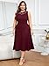 ZOMVA Plus Size Mother of The Bride Groom Dresses for Curvy Women 2 Piece Wedding Guest Dress with Jacket Tea Length, Burgundy, 4X