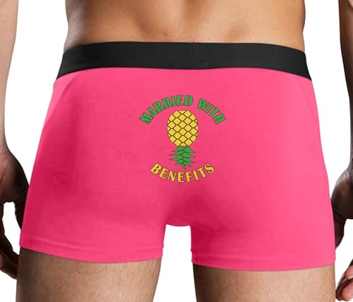 Knaughty Knickers Married With Benefits Upside Down Pineapple Swinger Hotwife Pink Mens Boxer Brief Sexy Adult Design