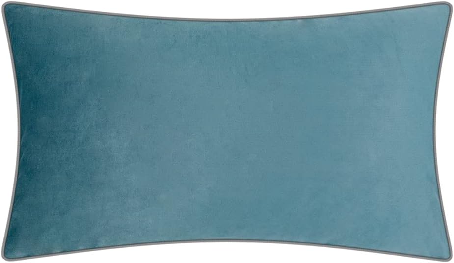 KINGROSE Solid Velvet Decorative Throw Pillowcase Luxury Soft Cushion Cover for Sofa Couch Chair 14 x 24 Inches Blue