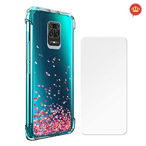 Capa Heart Corações Xiaomi Redmi Note 9 Pro + Película de Vidro + Película Câmera