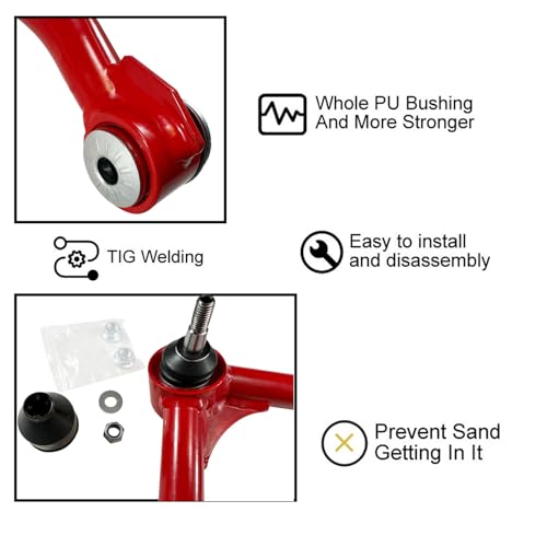 BST BSSP 2PCS Front Upper Control Arms Compatible with 1999-2006 Silverado 1500 Sierra 1500 with Ball Joint, 2-4\" Leveling lift Kits Adjustable Suspension Arms FUCA