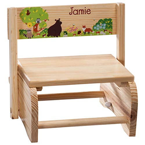 Custom Woodland Kids Step Stool & Chair