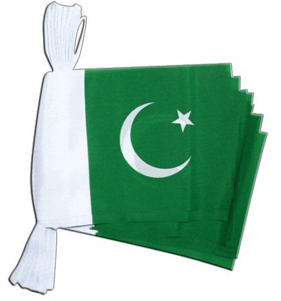 Guirlande drapeau Pakistan grand format de 5,9 m avec pavillons Digni