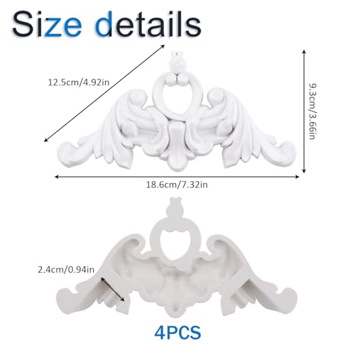 Panneau d'accentuation en polyuréthane moulure murale d'angle blanche médaillon plafond et meuble - 3