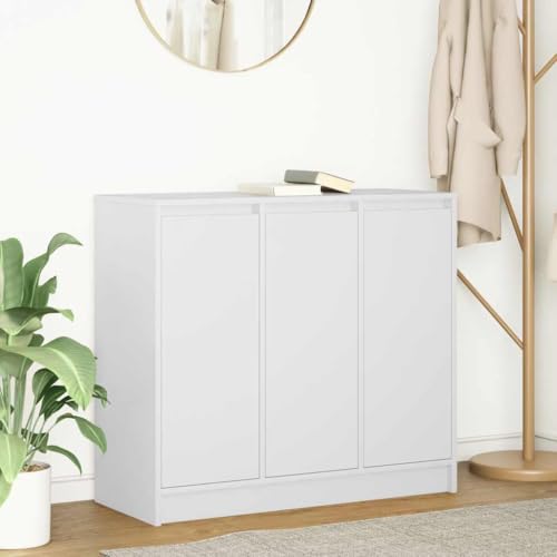 NQJIBUE Artículo- Aparador blanco 85 x 34 x 76 cm, madera de ingeniería, armarios y almacenamiento, bufés y aparadores