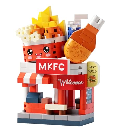Miniatura 2 de Estatua De Tienda De Pollo Frito, Modelo De Construcción De Restaurante En Miniatura, Decoración Coleccionable Detallada Para El Hogar Y La Oficina