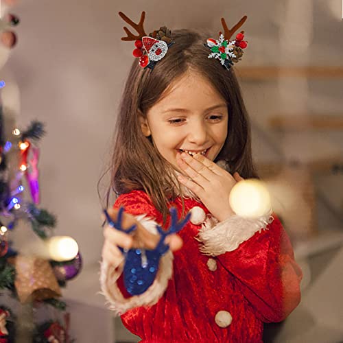 2 Pares de Pinzas para el Pelo de Navidad con Cuernos de Reno, Clips de Cocodrilo con Orejas de Ciervo, Accesorios para Mujeres miniatura 5