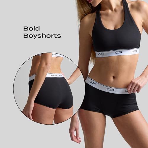 Image of Woxer Womens Boxer Briefs Underwear - Ultra Short Boyshorts Panties, Modal Fabric, Chafe-Free, Boxers for Sleep & Gym