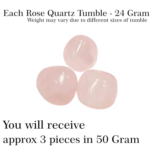 Image of Rose-Quartz Tumble Stone | 50 gm Tumbled Gemstones | Reiki Healing Stones | Home Decor Pebbles | Aquarium Gravel | Garden & Table Dcor