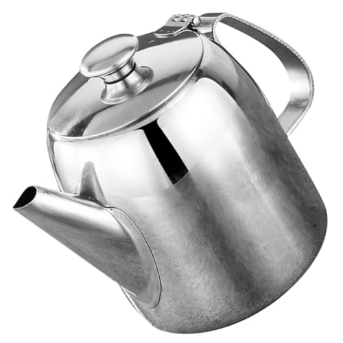 Kichvoe Tetera de Acero Inoxidable Reutilizable de 1300ml Diseño Clásico y Vertedor Fácil de Usar para Uso Doméstico y Cocina