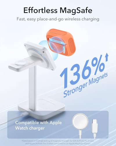 Image of ESR for AirPods Pro 3 Case, Compatible with AirPods Pro Case 3rd Generation (2025), Compatible with MagSafe, Full Drop Protection Cover with Lanyard, Orange
